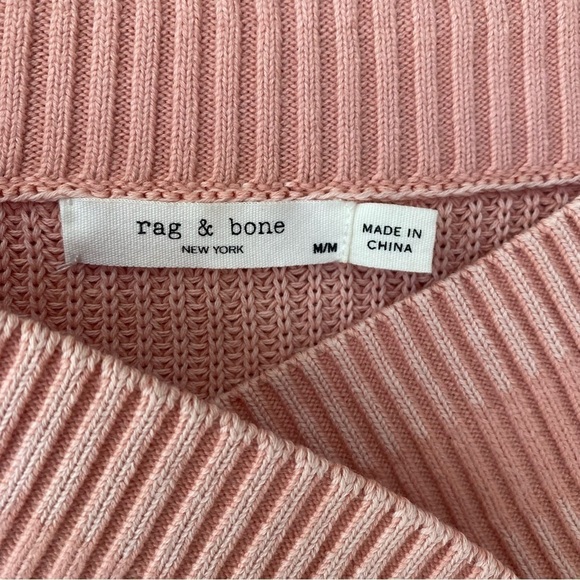 rag & bone | Women's Dawn Off The Shoulder Long Sleeve Sweater Size Medium Pink - Picture 6 of 8